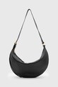 AllSaints torebka skórzana HALF MOON skóra licowa czarny W052XB