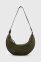 AllSaints geanta de mana din piele intoarsa HALF MOON uni verde W234XB