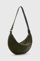 AllSaints geanta de mana din piele intoarsa HALF MOON W234XB verde AW24