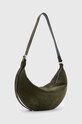 Accesorii AllSaints geanta de mana din piele intoarsa HALF MOON W234XB verde