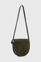 Torba od brušene kože AllSaints MIRO SADDLE W236XB zelena AW24