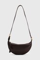 Kožna torba AllSaints HALF MOON Planet friendly smeđa W301XB