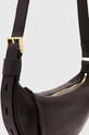 Kožna torba AllSaints HALF MOON smeđa W301XB