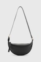 Δερμάτινη τσάντα AllSaints HALF MOON λείο δέρμα μαύρο W301XB