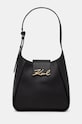 Kožená kabelka Karl Lagerfeld přírodní kůže černá 246W3004