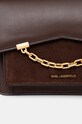 Kožená kabelka Karl Lagerfeld hnedá 246W3040