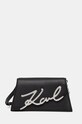 Kožená kabelka Karl Lagerfeld přírodní kůže černá 246W3096