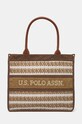 Kabelka U.S. Polo Assn. vzorovaný béžová BEUDD5386WUP