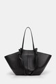 Yuzefi geantă de piele LARGE MOCHI uni negru YUZCO.HB.LM.L034
