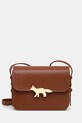 Maison Kitsuné leather handbag Edie Bag detachable strap brown NW05170LR0001