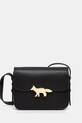 Maison Kitsuné leather handbag Edie Bag detachable strap black NW05170LR0001