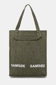 Bavlnená taška Samsoe Samsoe SALUCCA potlač zelená U24300002