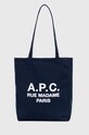 Сумка A.P.C. tote lou rue madame аппликация тёмно-синий PSAJS.M61937