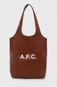 A.P.C. torba tote ninon small nie mieści A4 brązowy PUAAT.M61861