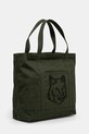 Maison Kitsuné cotton bag Fox Head LW05104WW0107 green AW24