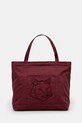 Maison Kitsuné torba bawełniana Fox Head tekstylny bordowy LW05104WW0107