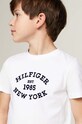 Chłopiec Tommy Hilfiger t-shirt bawełniany dziecięcy KB0KB08658.9BYH.74.122 biały