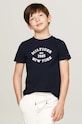 Tommy Hilfiger t-shirt bawełniany dziecięcy nadruk granatowy KB0KB08658.9BYH.74.122