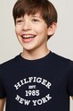 Chłopiec Tommy Hilfiger t-shirt bawełniany dziecięcy KB0KB08658.9BYH.74.122 granatowy