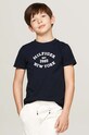 Tommy Hilfiger t-shirt bawełniany dziecięcy nadruk granatowy KB0KB08658.9BYH.128.176