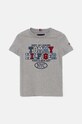 Tommy Hilfiger t-shirt bawełniany dziecięcy aplikacja szary KB0KB08664.9BYH.116.122