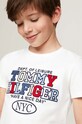 Chłopiec Tommy Hilfiger t-shirt bawełniany dziecięcy KB0KB08664.9BYH.128.176 biały