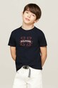 Tommy Hilfiger t-shirt bawełniany dziecięcy nadruk granatowy KB0KB09028.9BYH.128.176
