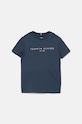Tommy Hilfiger t-shirt bawełniany dziecięcy nadruk niebieski KS0KS00397.9BYH.92.122