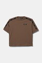 Детская хлопковая футболка EA7 Emporio Armani аппликация бежевый 6DBT57.BJ02Z