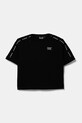 Детская хлопковая футболка EA7 Emporio Armani аппликация чёрный 6DBT57.BJ02Z