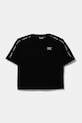 EA7 Emporio Armani t-shirt bawełniany dziecięcy aplikacja czarny 6DBT57.BJ02Z