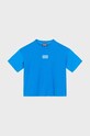 EA7 Emporio Armani t-shirt bawełniany dziecięcy nadruk niebieski 6DBT58.BJ02Z