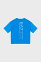 EA7 Emporio Armani t-shirt bawełniany dziecięcy 6DBT58.BJ02Z niebieski AW24