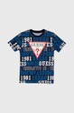 Guess t-shirt bawełniany dziecięcy nadruk granatowy L4YI04.K8HM3.9BYH