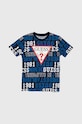 Guess t-shirt bawełniany dziecięcy nadruk granatowy L4YI04.K8HM3.9BYH