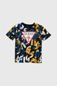 Guess t-shirt bawełniany dziecięcy nadruk niebieski L4YI04.K8HM3.9BYH