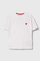 Guess t-shirt bawełniany dziecięcy L4YI08.K8HM4.9BYH biały AW24