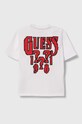 Guess t-shirt bawełniany dziecięcy L4YI16.K8HM4.9BYH biały AW24