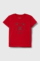 Guess t-shirt bawełniany niemowlęcy nadruk czerwony N4YI07.K8HM4.9BYH