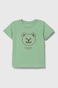 Guess t-shirt bawełniany niemowlęcy nadruk zielony N4YI07.K8HM4.9BYH