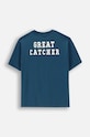 Coccodrillo t-shirt bawełniany dziecięcy ZC4143204ABJ granatowy AW24