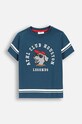 Coccodrillo t-shirt bawełniany dziecięcy ZC4143202ABK niebieski AW24