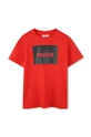 HUGO tricou de bumbac pentru copii print rosu G00144.102.108