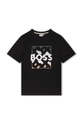 BOSS t-shirt bawełniany dziecięcy nadruk czarny J51219.162.174