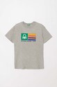 Παιδικό βαμβακερό μπλουζάκι United Colors of Benetton στάμπα γκρί 3I1XC10JL.G.Seasonal