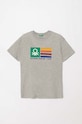 Παιδικό βαμβακερό μπλουζάκι United Colors of Benetton στάμπα γκρί 3I1XC10JL.G.Seasonal