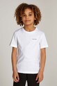 Παιδικό βαμβακερό μπλουζάκι Calvin Klein Jeans στάμπα λευκό IU0IU00683.104.116.9BYH