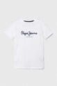 Pepe Jeans t-shirt bawełniany dziecięcy NEW ARTN nadruk biały PB503920