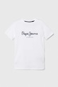 Pepe Jeans t-shirt bawełniany dziecięcy NEW ARTN nadruk biały PB503920