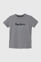 Детска памучна тениска Pepe Jeans NEW ARTN памук сив PB503920